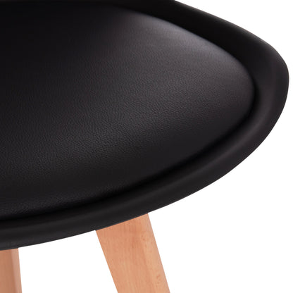 VEGAS CHAIR WITH WOODEN LEGS AND BLACK SEAT 48x49x81