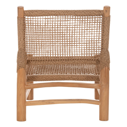 ΚΑΡΕΚΛΑ LONDER ΞΥΛΟ TEAK ΣΕ ΦΥΣΙΚΟ ΚΑΙ ΣΥΝΘΕΤΙΚΟ RATTAN 63x77x77
