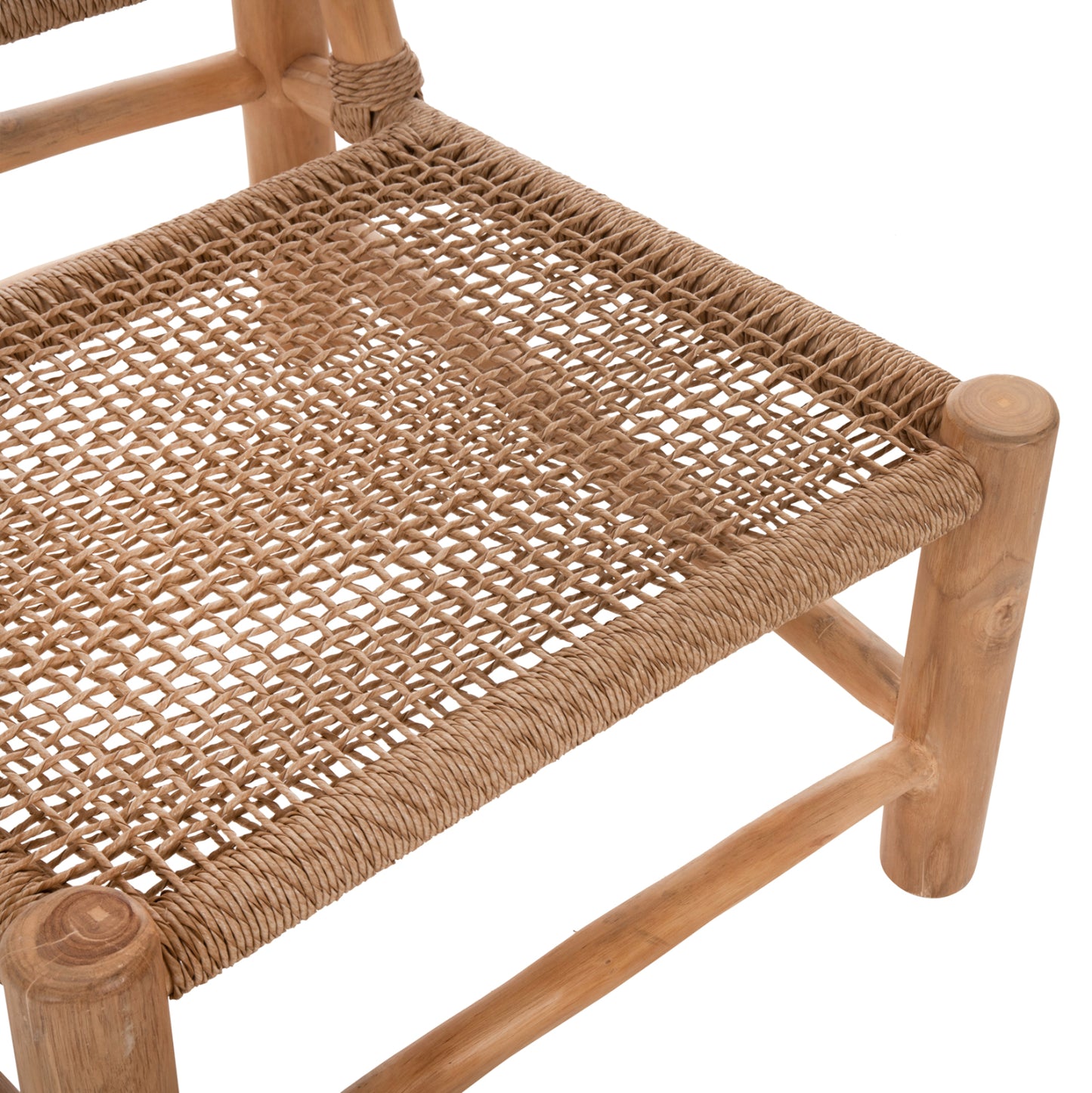 ΚΑΡΕΚΛΑ LONDER ΞΥΛΟ TEAK ΣΕ ΦΥΣΙΚΟ ΚΑΙ ΣΥΝΘΕΤΙΚΟ RATTAN 63x77x77
