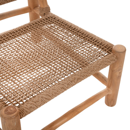 ΚΑΡΕΚΛΑ LONDER ΞΥΛΟ TEAK ΣΕ ΦΥΣΙΚΟ ΚΑΙ ΣΥΝΘΕΤΙΚΟ RATTAN 63x77x77