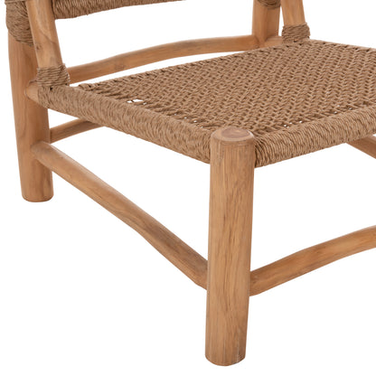 ΚΑΡΕΚΛΑ LONDER ΞΥΛΟ TEAK ΣΕ ΦΥΣΙΚΟ ΚΑΙ ΣΥΝΘΕΤΙΚΟ RATTAN 63x77x77