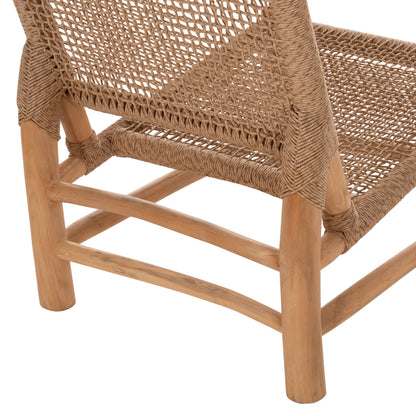 ΚΑΡΕΚΛΑ LONDER ΞΥΛΟ TEAK ΣΕ ΦΥΣΙΚΟ ΚΑΙ ΣΥΝΘΕΤΙΚΟ RATTAN 63x77x77