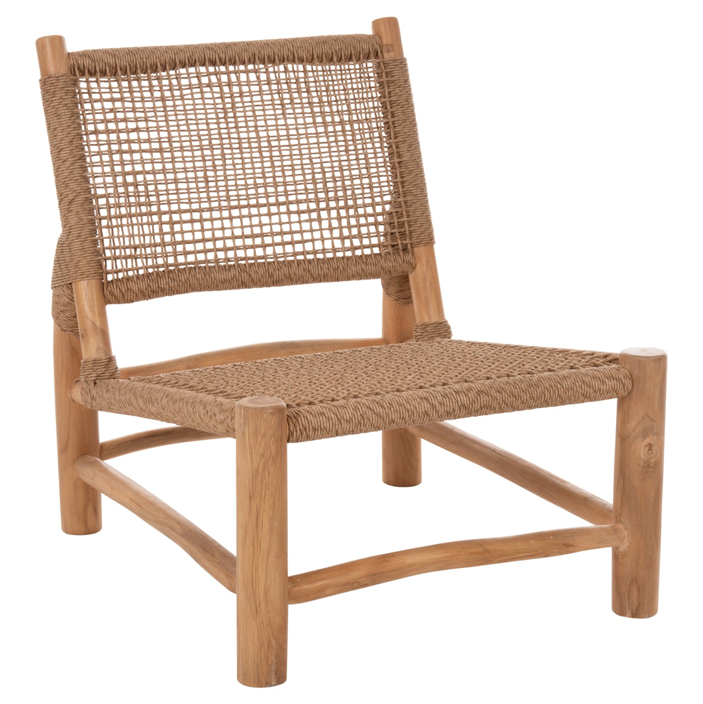 ΚΑΡΕΚΛΑ LONDER ΞΥΛΟ TEAK ΣΕ ΦΥΣΙΚΟ ΚΑΙ ΣΥΝΘΕΤΙΚΟ RATTAN 63x77x77