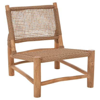 ΚΑΡΕΚΛΑ LONDER ΞΥΛΟ TEAK ΣΕ ΦΥΣΙΚΟ ΚΑΙ ΣΥΝΘΕΤΙΚΟ RATTAN 63x77x77