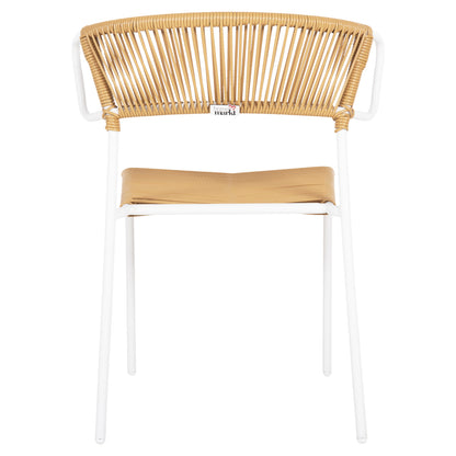 ΚΑΡΕΚΛΑ SUKI ΜΕΤΑΛΛO ΛΕΥΚΟ KAI ΣΥΝΘ. RATTAN ΣΕ ΦΥΣΙΚΟ 54x62x80
