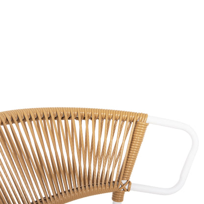 ΚΑΡΕΚΛΑ SUKI ΜΕΤΑΛΛO ΛΕΥΚΟ KAI ΣΥΝΘ. RATTAN ΣΕ ΦΥΣΙΚΟ 54x62x80