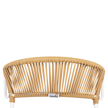 ΚΑΡΕΚΛΑ SUKI ΜΕΤΑΛΛO ΛΕΥΚΟ KAI ΣΥΝΘ. RATTAN ΣΕ ΦΥΣΙΚΟ 54x62x80