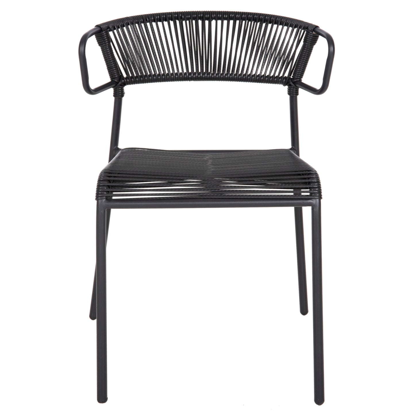 ΚΑΡΕΚΛΑ SUKI ΜΕΤΑΛΛO KAI ΣΥΝΘΕΤΙΚΟ RATTAN ΣΕ ΜΑΥΡΟ 54x62x80