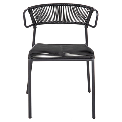 ΚΑΡΕΚΛΑ SUKI ΜΕΤΑΛΛO KAI ΣΥΝΘΕΤΙΚΟ RATTAN ΣΕ ΜΑΥΡΟ 54x62x80
