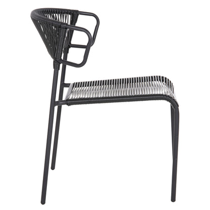 ΚΑΡΕΚΛΑ SUKI ΜΕΤΑΛΛO KAI ΣΥΝΘΕΤΙΚΟ RATTAN ΣΕ ΜΑΥΡΟ 54x62x80