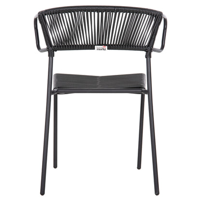 ΚΑΡΕΚΛΑ SUKI ΜΕΤΑΛΛO KAI ΣΥΝΘΕΤΙΚΟ RATTAN ΣΕ ΜΑΥΡΟ 54x62x80