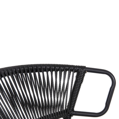 ΚΑΡΕΚΛΑ SUKI ΜΕΤΑΛΛO KAI ΣΥΝΘΕΤΙΚΟ RATTAN ΣΕ ΜΑΥΡΟ 54x62x80