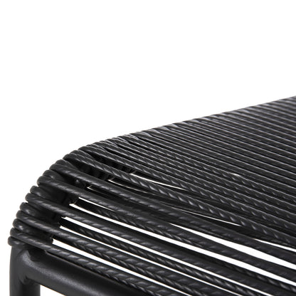 ΚΑΡΕΚΛΑ SUKI ΜΕΤΑΛΛO KAI ΣΥΝΘΕΤΙΚΟ RATTAN ΣΕ ΜΑΥΡΟ 54x62x80