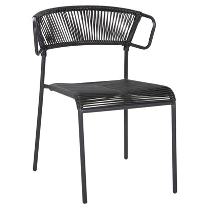ΚΑΡΕΚΛΑ SUKI ΜΕΤΑΛΛO KAI ΣΥΝΘΕΤΙΚΟ RATTAN ΣΕ ΜΑΥΡΟ 54x62x80