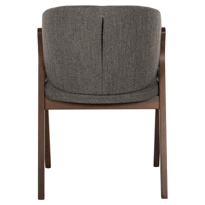 ΚΑΡΕΚΛΑ HANA RUBBERWOOD ΣΕ ΚΑΡΥΔΙ ΧΡΩΜΑ ΓΚΡΙ ΥΦΑΣΜΑ 55x60x84