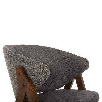 ΚΑΡΕΚΛΑ HANA RUBBERWOOD ΣΕ ΚΑΡΥΔΙ ΧΡΩΜΑ ΓΚΡΙ ΥΦΑΣΜΑ 55x60x84