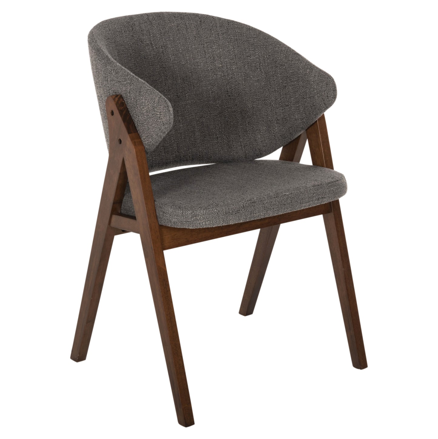 ΚΑΡΕΚΛΑ HANA RUBBERWOOD ΣΕ ΚΑΡΥΔΙ ΧΡΩΜΑ ΓΚΡΙ ΥΦΑΣΜΑ 55x60x84
