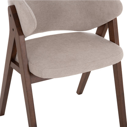ΚΑΡΕΚΛΑ HANA RUBBERWOOD ΣΕ ΜΑΥΡΟ ΧΡΩΜΑ-ΓΚΡΙ ΥΦΑΣΜΑ 55,5x60x85