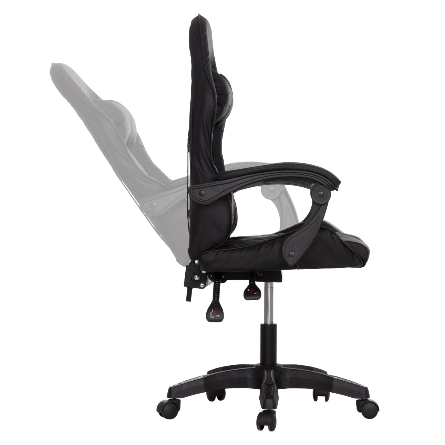 ΚΑΡΕΚΛΑ GAMING STRATUS ΜΑΥΡΟ PVC-ΜΕ ΜΑΞIΛΑΡΑΚΙΑ ΜΕΣΗΣ/ΚΕΦΑΛΗΣ 60x59x117