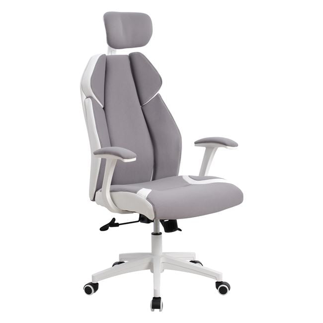 ΚΑΡΕΚΛΑ ΓΡΑΦΕΙΟΥ SALENA ΣΕ ΓΚΡΙ ΛΕΥΚΟ ΧΡΩΜΑ 65x73x130