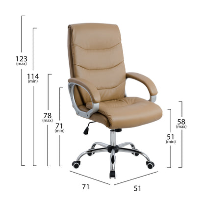 ZAMORA EXECUTIVE OFFICE CHAIR IN CAMEL COLOUR 51x71x123