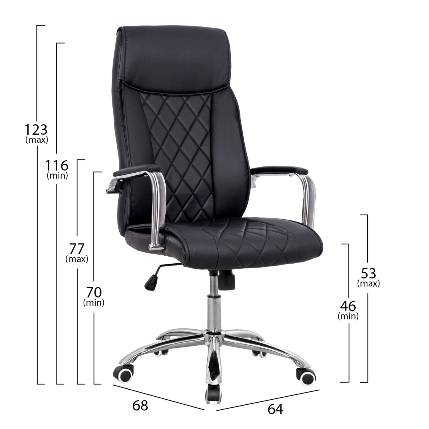 OFFICE CHAIR SHAILA IN BLACK COLOR 64x68x116-123