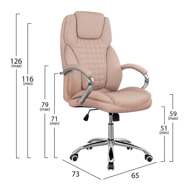 OFFICE CHAIR KIEV EXECUTIVE PU IN ECRU 65x80x127