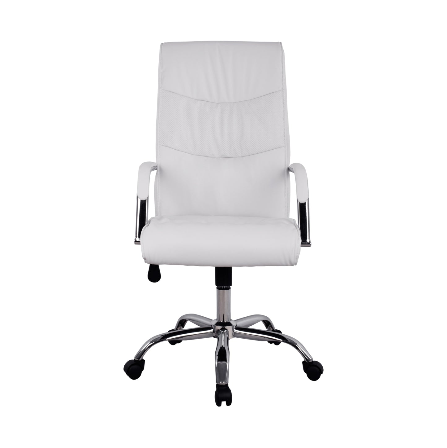 EXECUTIVE OFFICE CHAIR WHITE WITH CHROME BASE JACOB 57x75.5x100