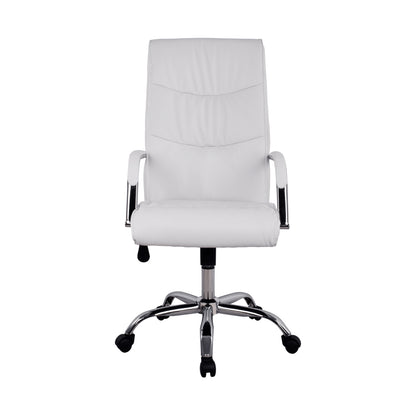 EXECUTIVE OFFICE CHAIR WHITE WITH CHROME BASE JACOB 57x75.5x100