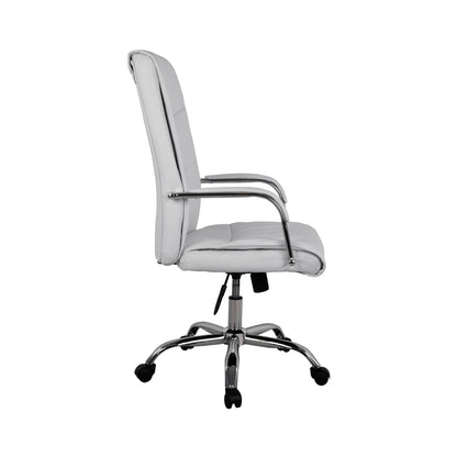 EXECUTIVE OFFICE CHAIR WHITE WITH CHROME BASE JACOB 57x75.5x100