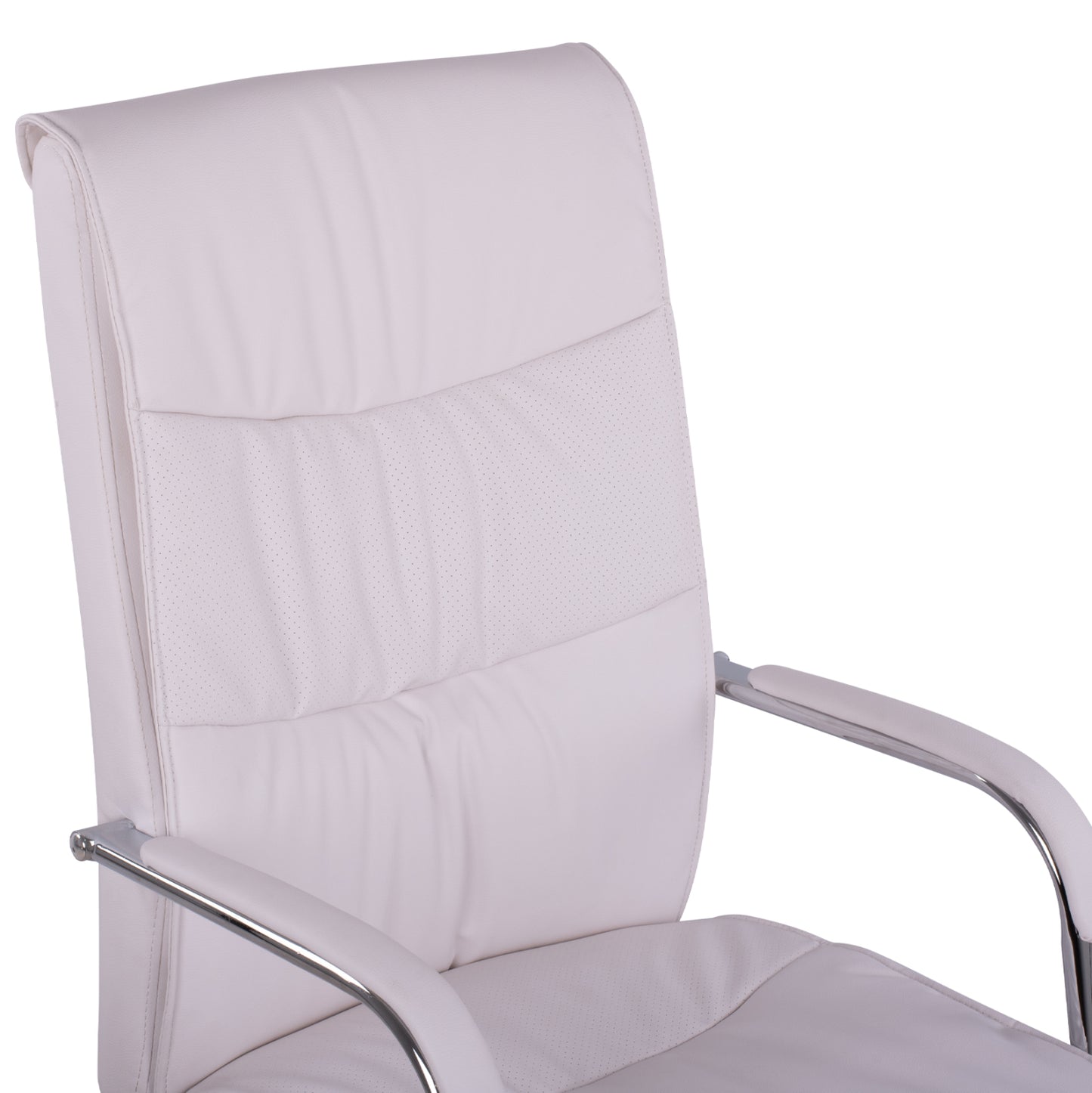 EXECUTIVE OFFICE CHAIR WHITE WITH CHROME BASE JACOB 57x75.5x100