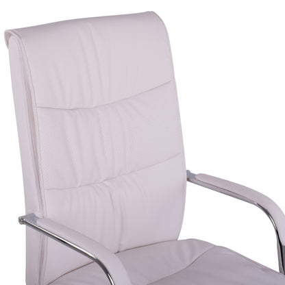 EXECUTIVE OFFICE CHAIR WHITE WITH CHROME BASE JACOB 57x75.5x100