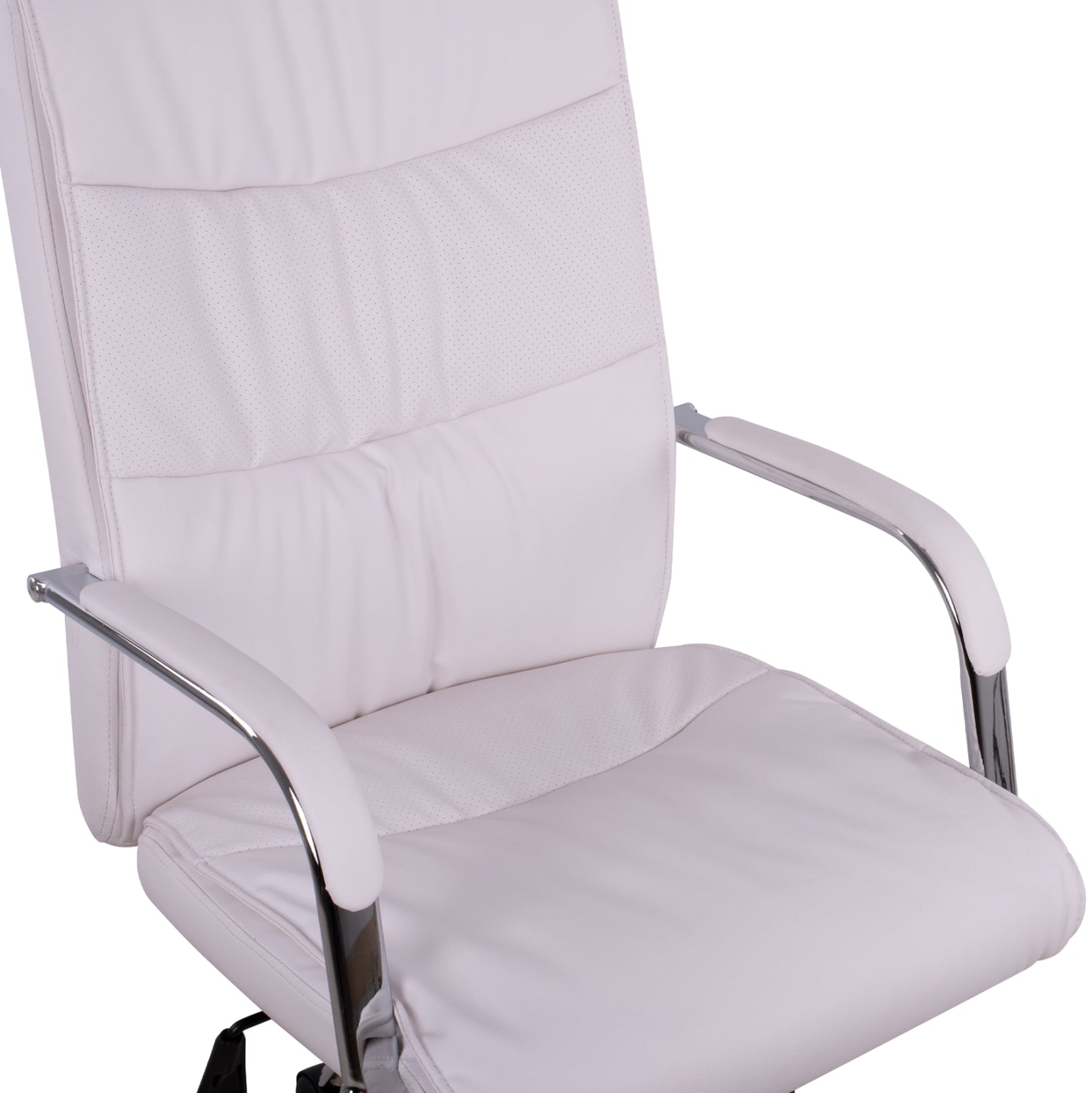 EXECUTIVE OFFICE CHAIR WHITE WITH CHROME BASE JACOB 57x75.5x100
