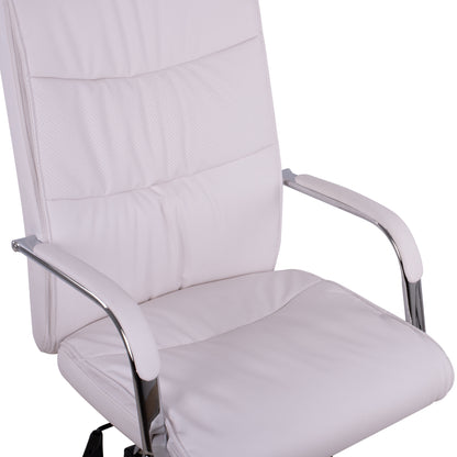 EXECUTIVE OFFICE CHAIR WHITE WITH CHROME BASE JACOB 57x75.5x100