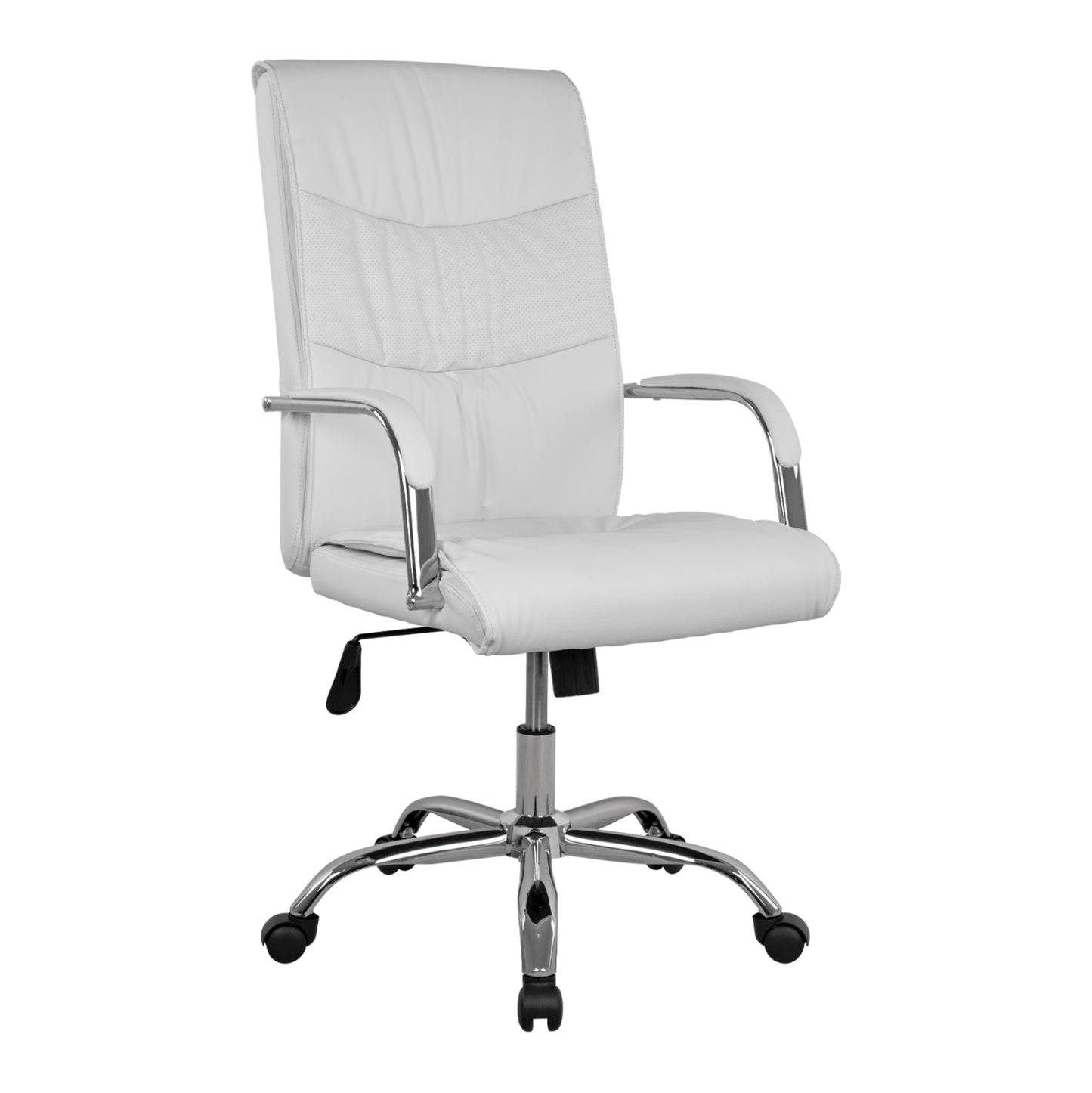 EXECUTIVE OFFICE CHAIR WHITE WITH CHROME BASE JACOB 57x75.5x100