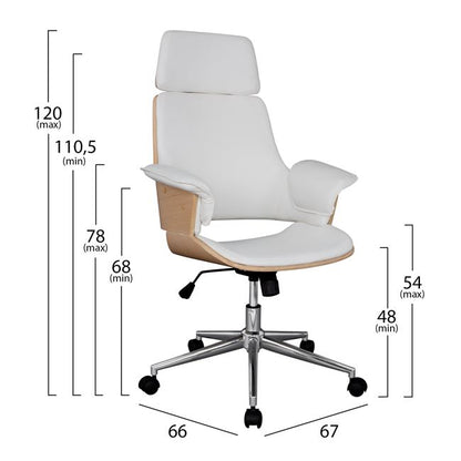 SUPERIOR PRO SONAMA WHITE EXECUTIVE OFFICE CHAIR 67x66x120