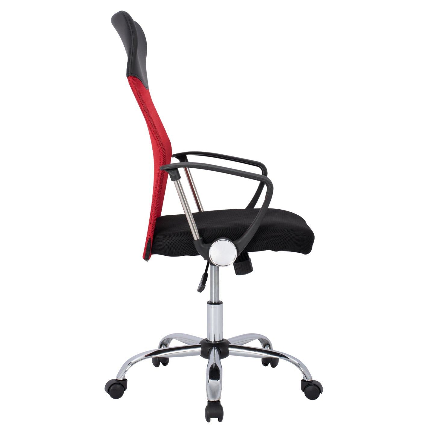 OFFICE CHAIR CABLE BLACK RED MESH CHROME BASE 61x58x118