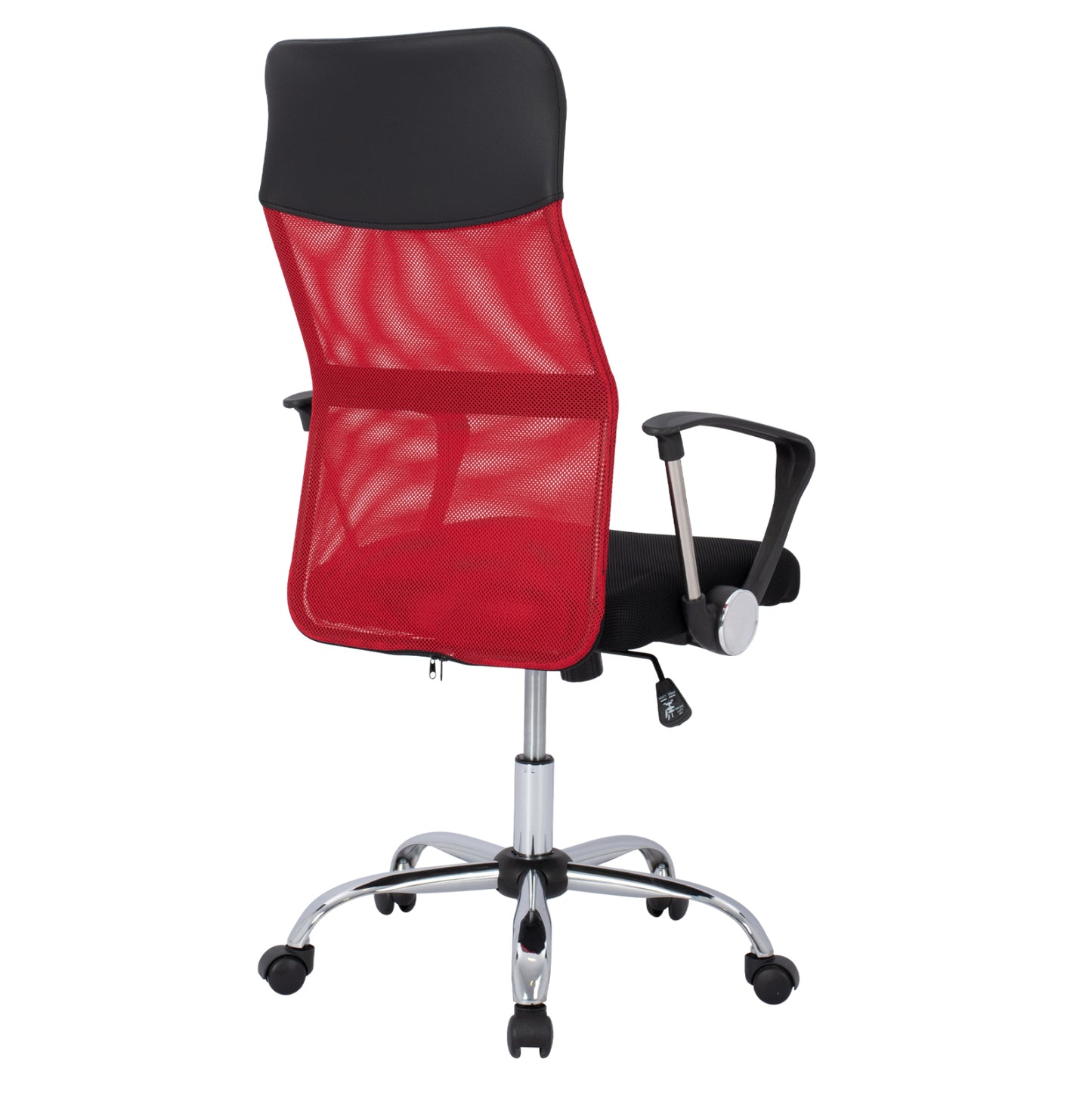 OFFICE CHAIR CABLE BLACK RED MESH CHROME BASE 61x58x118