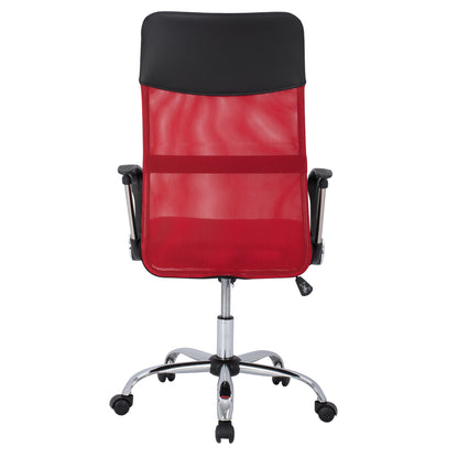 OFFICE CHAIR CABLE BLACK RED MESH CHROME BASE 61x58x118