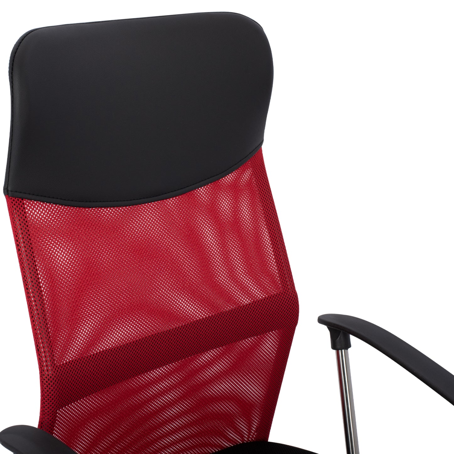 OFFICE CHAIR CABLE BLACK RED MESH CHROME BASE 61x58x118