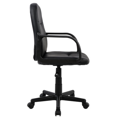 ΚΑΡΕΚΛΑ ΓΡΑΦΕΙΟΥ GRANE ΜΕ ΜΠΡΑΤΣΑ ΜΑΥΡO PU 56,5x50x88-100