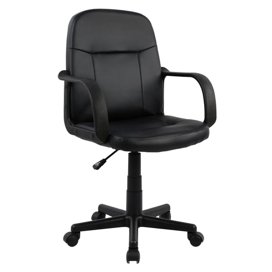 ΚΑΡΕΚΛΑ ΓΡΑΦΕΙΟΥ GRANE ΜΕ ΜΠΡΑΤΣΑ ΜΑΥΡO PU 56,5x50x88-100