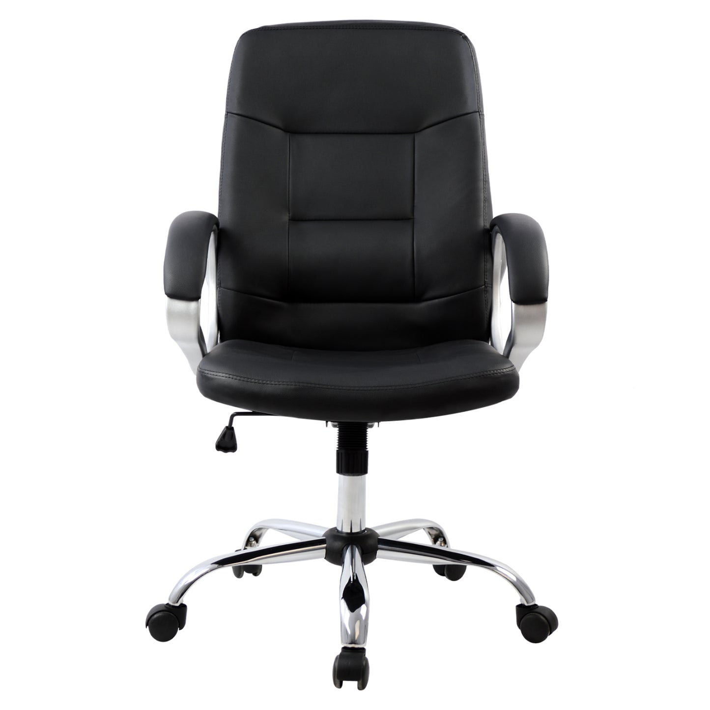 IVERN OFFICE CHAIR BLACK EXECUTIVE WITH CHROME BASE 64x55x112-120