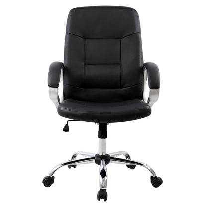IVERN OFFICE CHAIR BLACK EXECUTIVE WITH CHROME BASE 64x55x112-120
