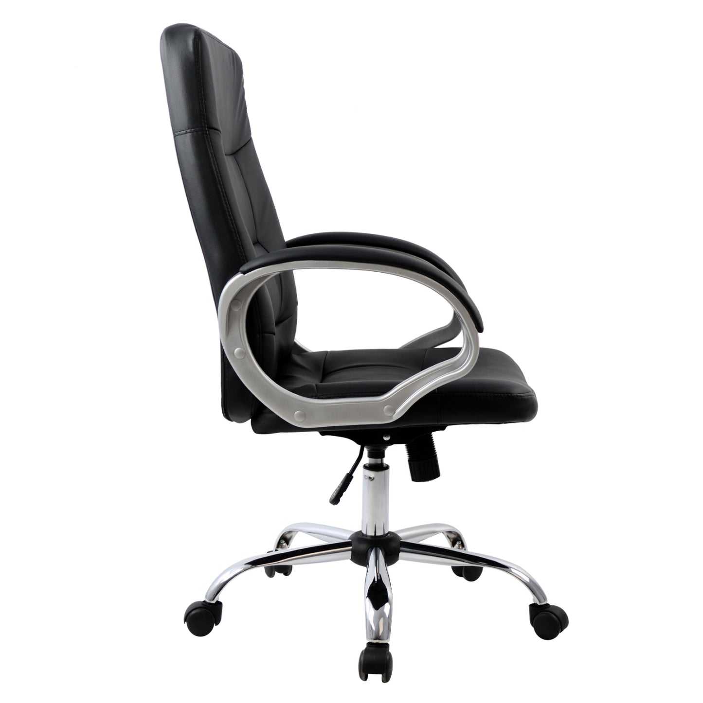 IVERN OFFICE CHAIR BLACK EXECUTIVE WITH CHROME BASE 64x55x112-120
