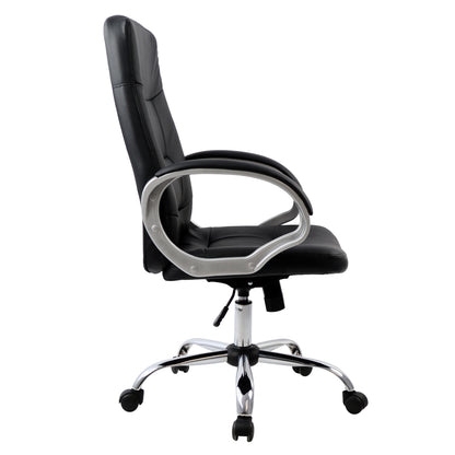 IVERN OFFICE CHAIR BLACK EXECUTIVE WITH CHROME BASE 64x55x112-120