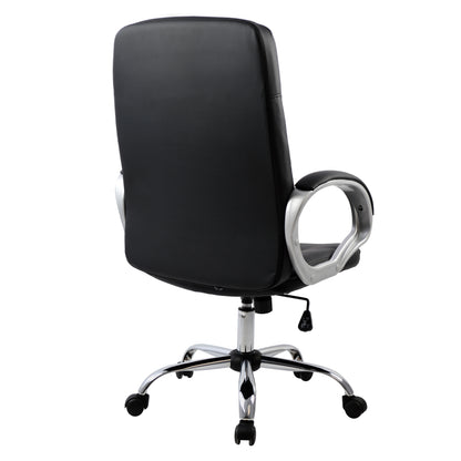IVERN OFFICE CHAIR BLACK EXECUTIVE WITH CHROME BASE 64x55x112-120