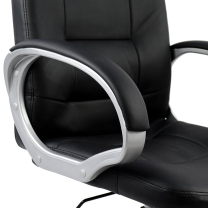 IVERN OFFICE CHAIR BLACK EXECUTIVE WITH CHROME BASE 64x55x112-120