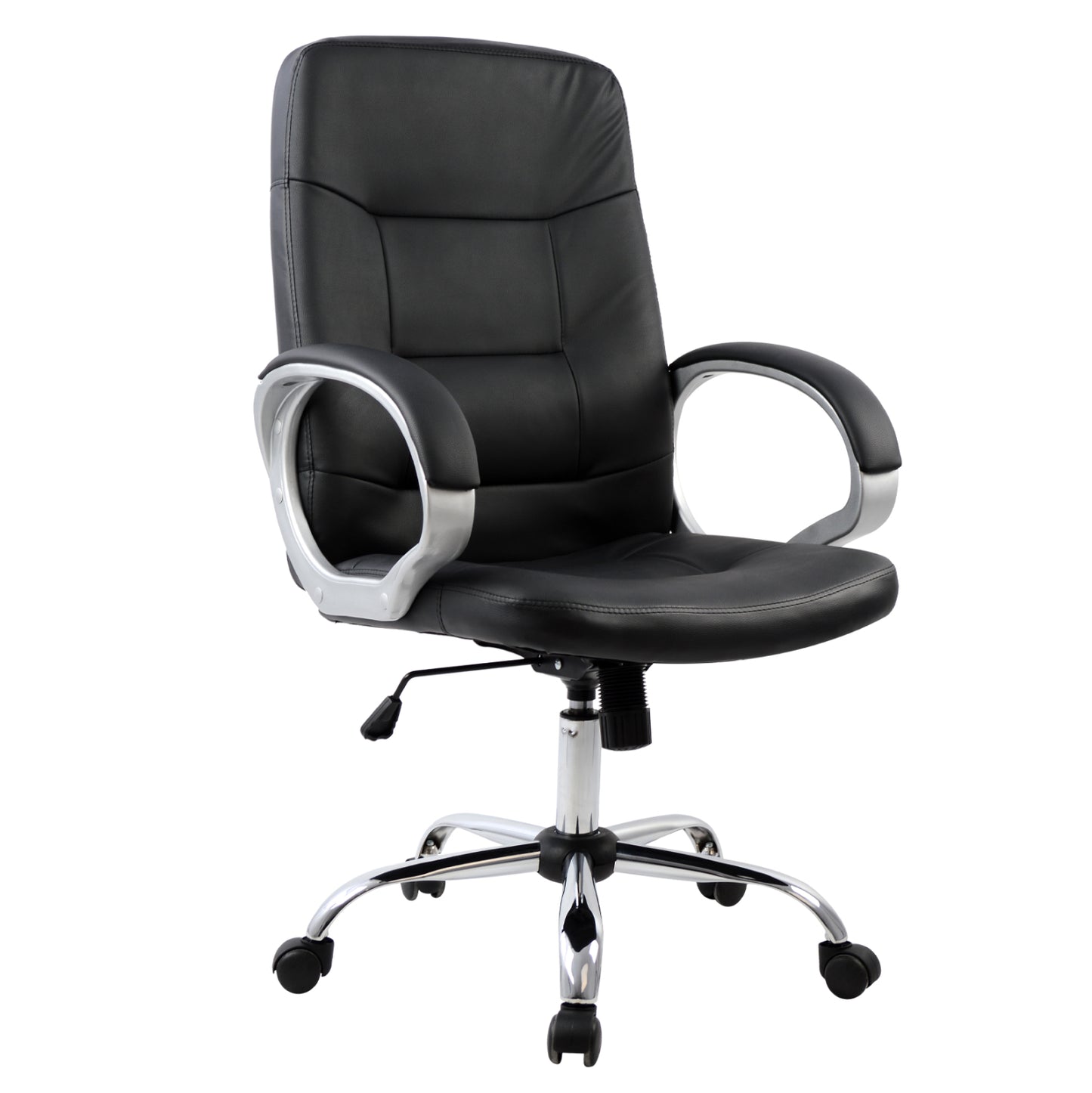 IVERN OFFICE CHAIR BLACK EXECUTIVE WITH CHROME BASE 64x55x112-120