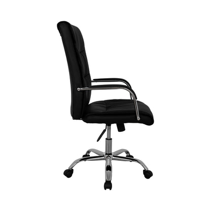 BLACK EXECUTIVE OFFICE CHAIR WITH CHROME BASE JACOB 55.5x65x111